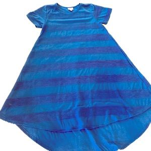 LulaRoe Royal Blue Carly with Ribbed Design S